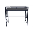 Pemberly Row Modern / Contemporary Twin Metal Loft Bed in Navy Blue
