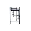 Pemberly Row Modern / Contemporary Twin Metal Loft Bed in Navy Blue