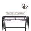 Pemberly Row Modern / Contemporary Twin Metal Loft Bed in Navy Blue