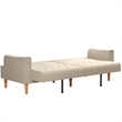 Pemberly Row Vintage Convertible Sofa Bed Futon in Tan Linen