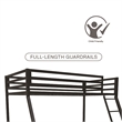 Pemberly Row Contemporary Twin over Full Metal Bunk Bed in Black