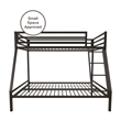 Pemberly Row Contemporary Twin over Full Metal Bunk Bed in Black