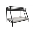 Pemberly Row Contemporary Twin over Full Metal Bunk Bed in Black
