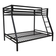 Pemberly Row Contemporary Twin over Full Metal Bunk Bed in Black