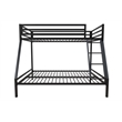 Pemberly Row Contemporary Twin over Full Metal Bunk Bed in Black