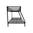 Pemberly Row Contemporary Twin over Full Metal Bunk Bed in Black