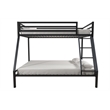 Pemberly Row Contemporary Twin over Full Metal Bunk Bed in Black
