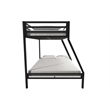 Pemberly Row Contemporary Twin over Full Metal Bunk Bed in Black