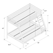 Pemberly Row Contemporary Twin over Full Metal Bunk Bed in Black