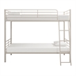 Pemberly Row Convertible Twin over Twin Metal Bunk Bed in Off White