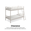 Pemberly Row Convertible Twin over Twin Metal Bunk Bed in Off White