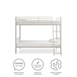 Pemberly Row Convertible Twin over Twin Metal Bunk Bed in Off White