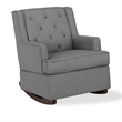 Pemberly Row Transitional Wingback Nursery Rocker Chair in Gray