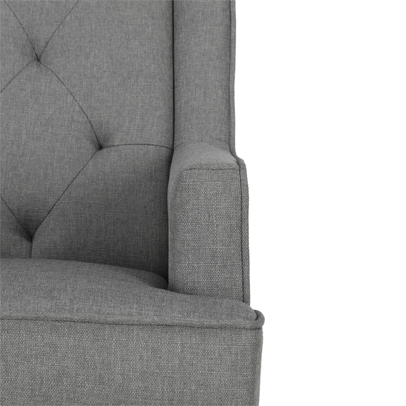 Pemberly Row Transitional Wingback Nursery Rocker Chair in Gray