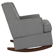 Pemberly Row Transitional Wingback Nursery Rocker Chair in Gray