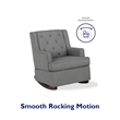 Pemberly Row Transitional Wingback Nursery Rocker Chair in Gray