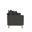 Pemberly Row Contemporary Pillowback Wood Stretcher Sofa Gray Linen