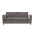 Pemberly Row Contemporary Channel Tufted Sofa in Light Gray Velvet