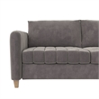 Pemberly Row Contemporary Channel Tufted Sofa in Light Gray Velvet