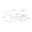 Pemberly Row Contemporary Channel Tufted Sofa in Light Gray Velvet