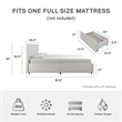 Pemberly Row White Faux Leather Upholstered Full Bed with Storage