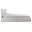 Pemberly Row White Faux Leather Upholstered Full Bed with Storage