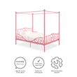 Pemberly Row Modern / Contemporary Full Metal Bed in Pink Finish