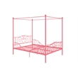 Pemberly Row Modern / Contemporary Full Metal Bed in Pink Finish