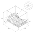 Pemberly Row Modern / Contemporary Full Metal Bed in Pink Finish