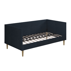 pemberly row mid-century upholstered twin daybed frame in blue linen