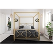 Pemberly Row Modern / Contemporary Canopy Bed - Full in Gold