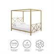 Pemberly Row Modern / Contemporary Canopy Bed - Full in Gold