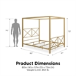 Pemberly Row Modern / Contemporary Canopy Bed - Full in Gold