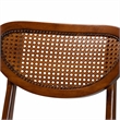 Pemberly Row Walnut Brown Wood and Rattan 2-Piece Dining Chair Set