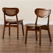 Pemberly Row Walnut Brown Wood and Rattan 2-Piece Dining Chair Set