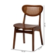 Pemberly Row Walnut Brown Wood and Rattan 2-Piece Dining Chair Set