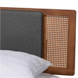 Pemberly Row Fabric/Wood Full Size Platform Bed in Dark Gray/Brown