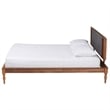 Pemberly Row Fabric/Wood Queen Size Platform Bed in Dark Gray/Brown