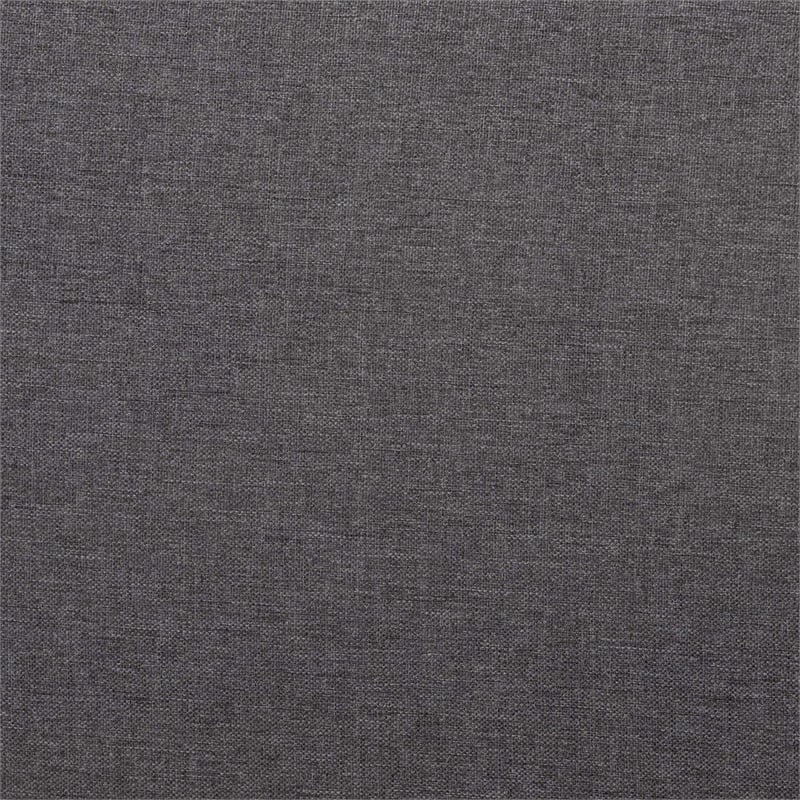 Pemberly Row Fabric/Wood Queen Size Platform Bed in Dark Gray/Brown