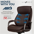 Pemberly Row Modern Faux Leather Executive Office Chair in Brown