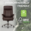 Pemberly Row Modern Faux Leather Executive Office Chair in Brown