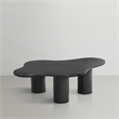 Pemberly Row Contemporary Metal Coffee Table in Matte Black Finish