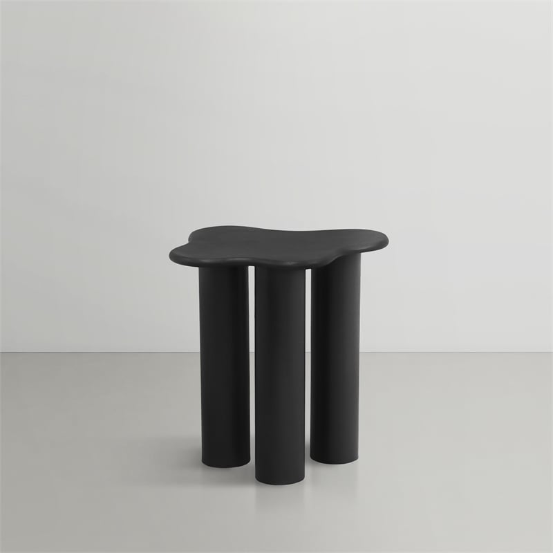 Pemberly Row Contemporary Iron Metal End Table in Matte Black