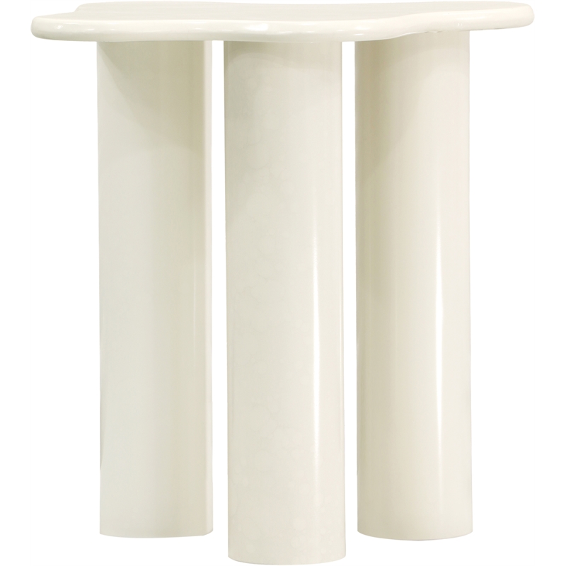Pemberly Row Modern / Contemporary Metal End Table in Cream Finish