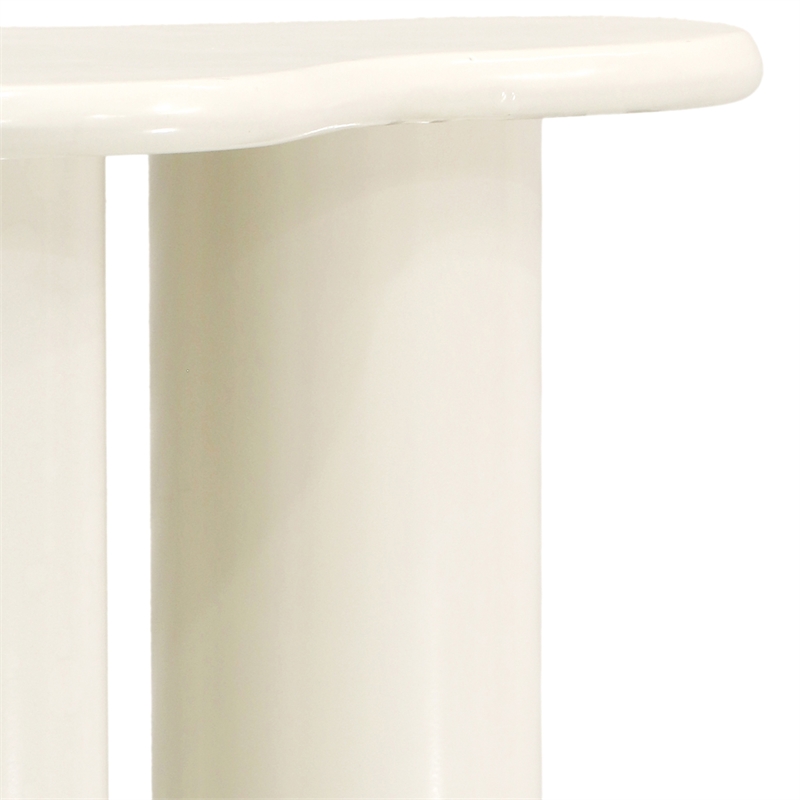 Pemberly Row Modern / Contemporary Metal End Table in Cream Finish