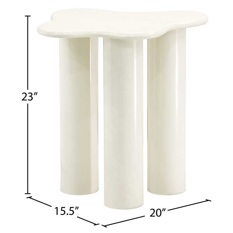 Pemberly Row Modern / Contemporary Metal End Table in Cream Finish
