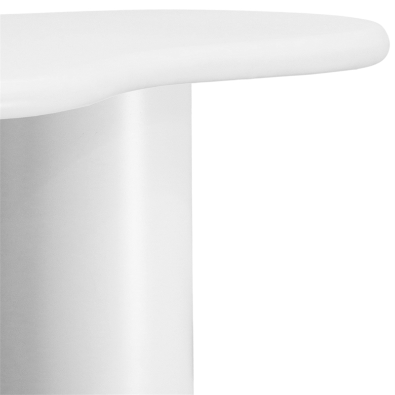 Pemberly Row Contemporary Metal Coffee Table in White Finish