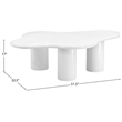 Pemberly Row Contemporary Metal Coffee Table in White Finish