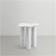 Pemberly Row Contemporary Iron Metal End Table in White Finish
