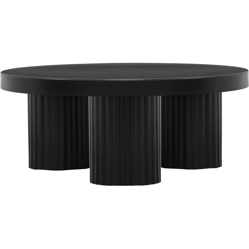 Pemberly Row Contemporary Metal Coffee Table in Black Finish